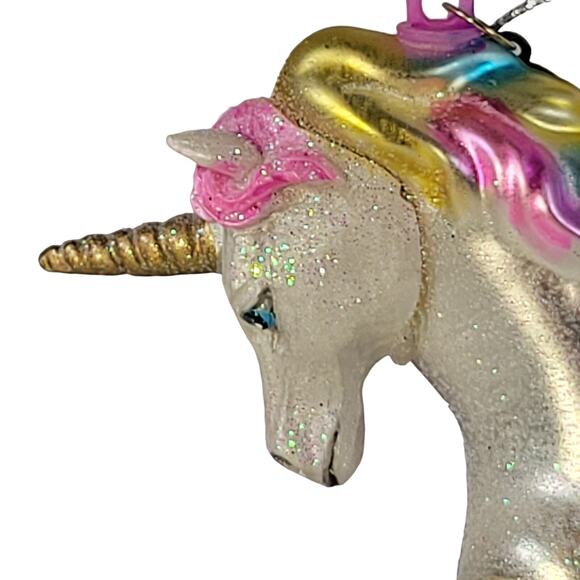 2017 Glass Unicorn Ornament Multicolor Wings Christmas Decoration - Picture 5 of 14